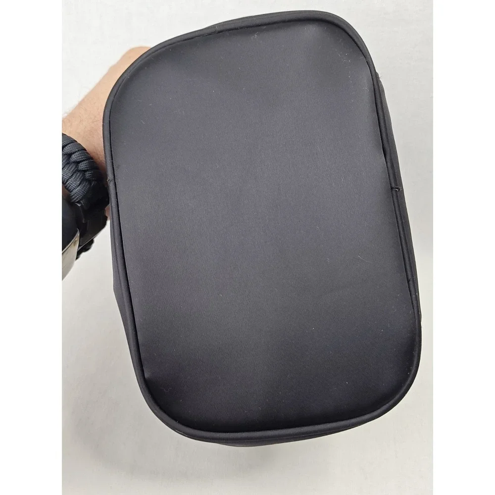 Giorgio Armani Black Soft Shell Cosmetic Makeup Bag Size 7 x 5 x 5 Lined Zip Top